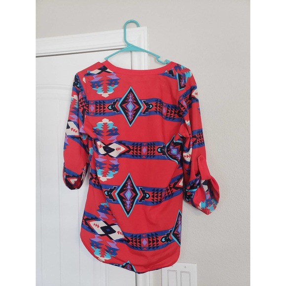 Collective concepts red aztec blouse - Picture 3 of 3